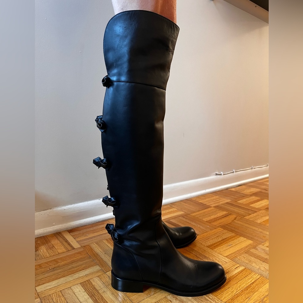 Valentino over the knee black boots